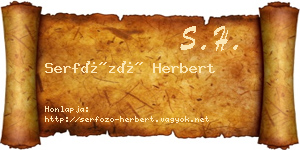 Serfőző Herbert névjegykártya